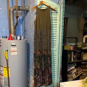 Desigual Olive and Floral Maxi Dress